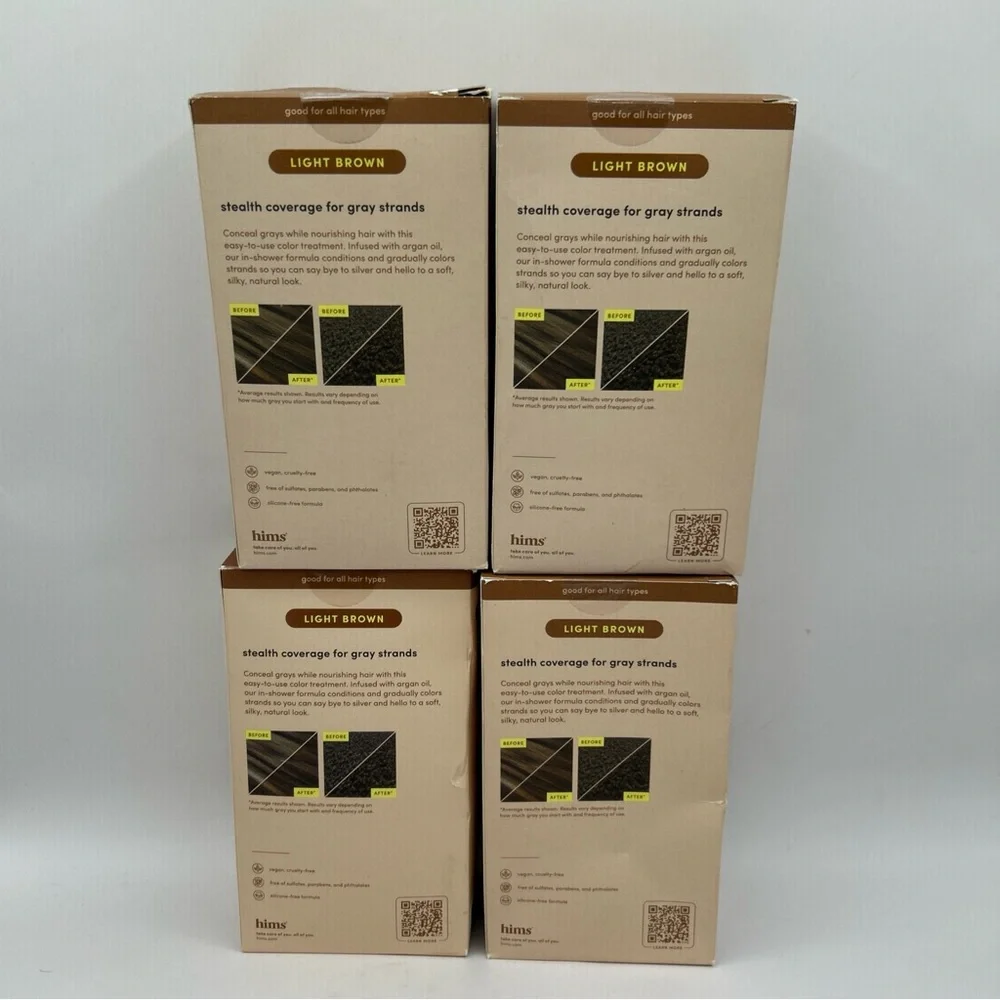4X‎ Hims Hair Color & Conditioner Under Cover Light Brown 5 fl oz New